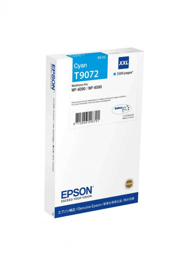 EPSON T9072 XXL MAVİ ORJİNAL KARTUŞ WF-6090 / WF-6590