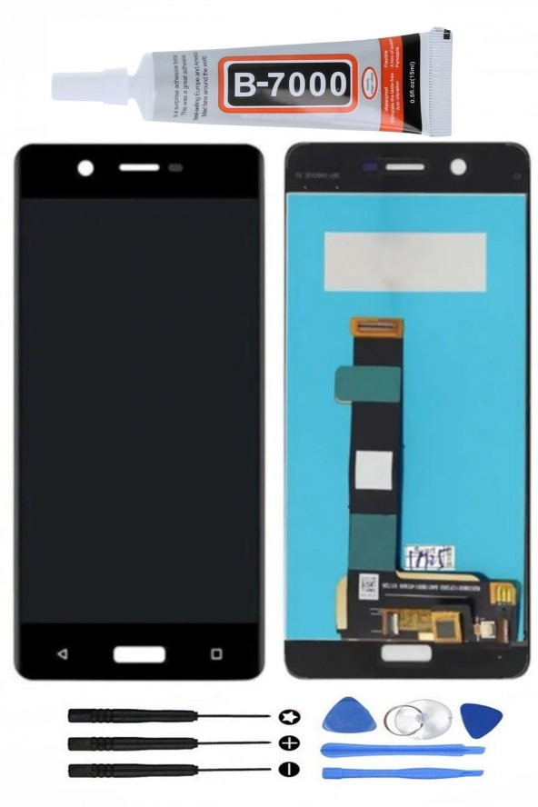 turantech nokia 5 ta-1008 ekran dokunmatik full çıtasız tamir set hediyeli siyah renk