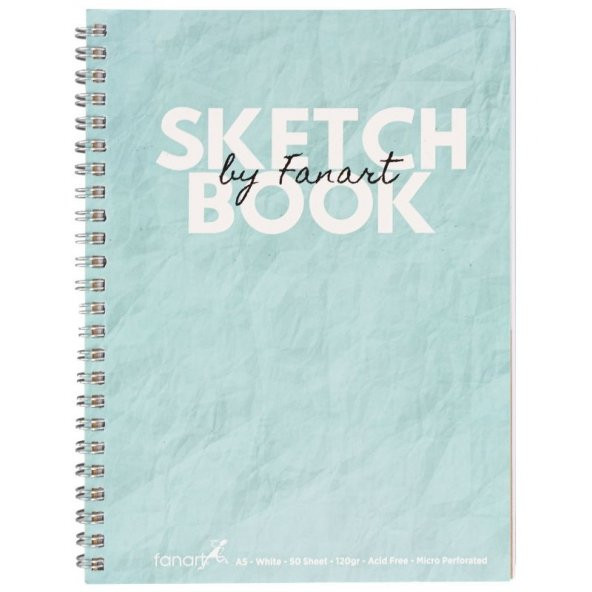 Fanart Academy Sketch Book 120 GR Spiralli 50 YP A4 Turkuaz 8671