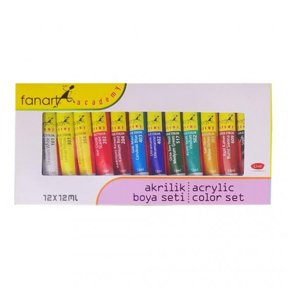 Fanart Akrilik Boya Academy Tüp 12 Lİ 12 ML F-2000.S12