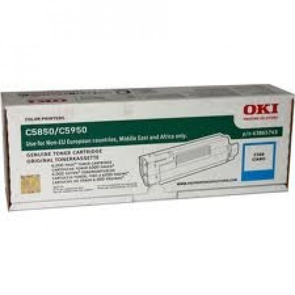 OKI C5850 / C5950 43865743 MAVİ ORJİNAL TONER - 1