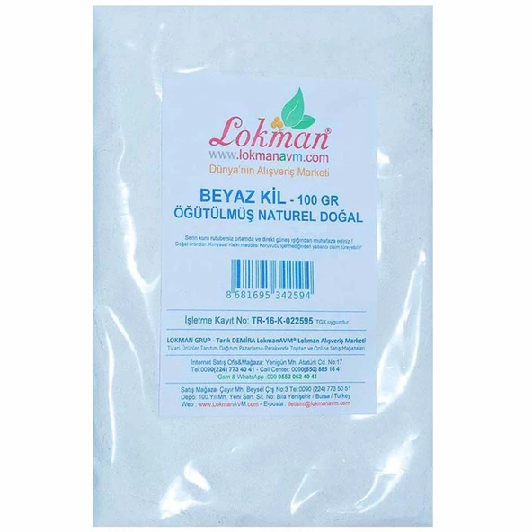 Doğal Beyaz Kil Yüz Maskesi Peeling Öğütülmüş Saf Beyaz Kil 100GR - 5