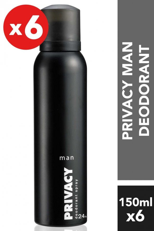 Privacy 6Lı Erkek Deodorant - 6X150 ml