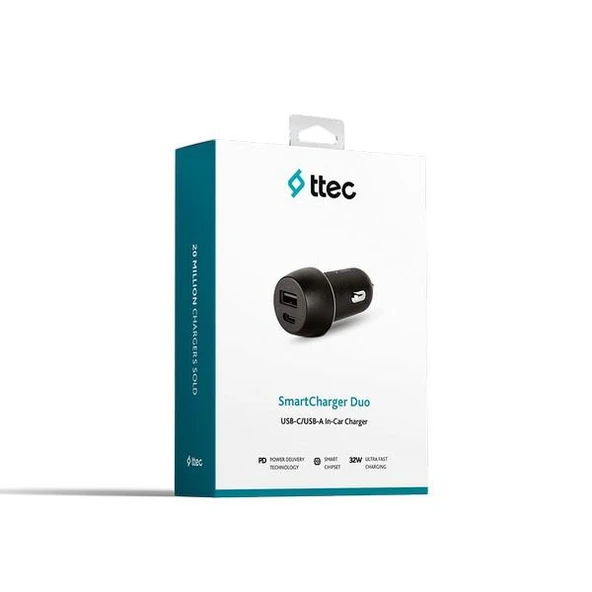 Ttec  2CKS24S SmartCharger Duo PD 32W Araç Hızlı Şarj Aleti USB-C+USB-A Siyah - 5