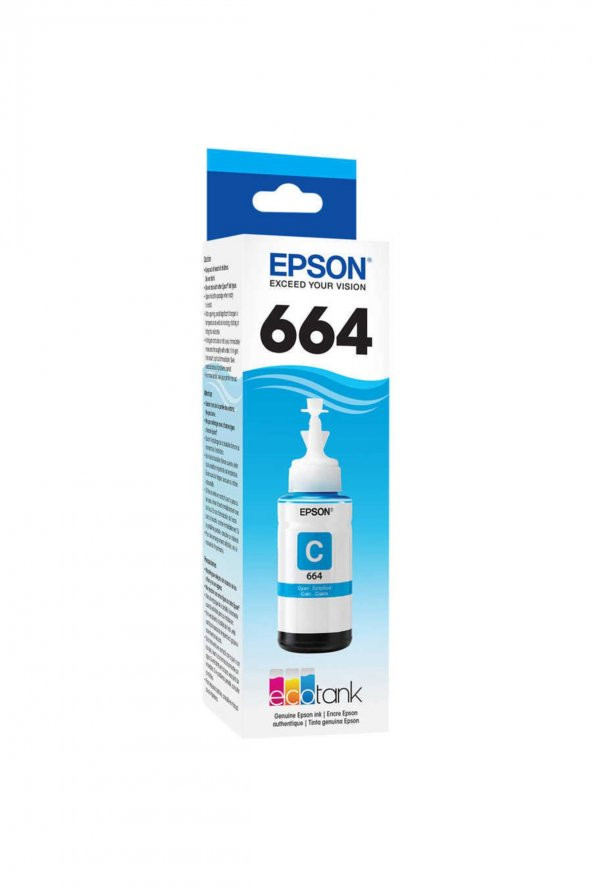 EPSON T6642 L100 / L200 / L300 / L355 / L550 MAVİ MÜREKKEP KARTUŞ ürün görseli 1