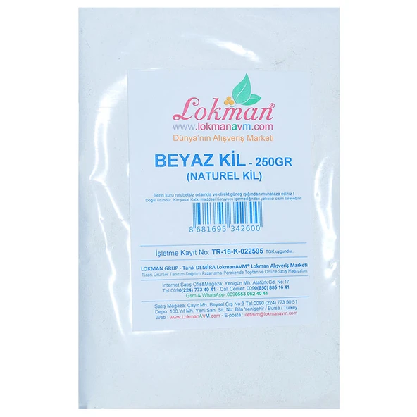 Beyaz Kil Öğütülmüş Doğal Saf Naturel 250 Gr Paket - Resim 2