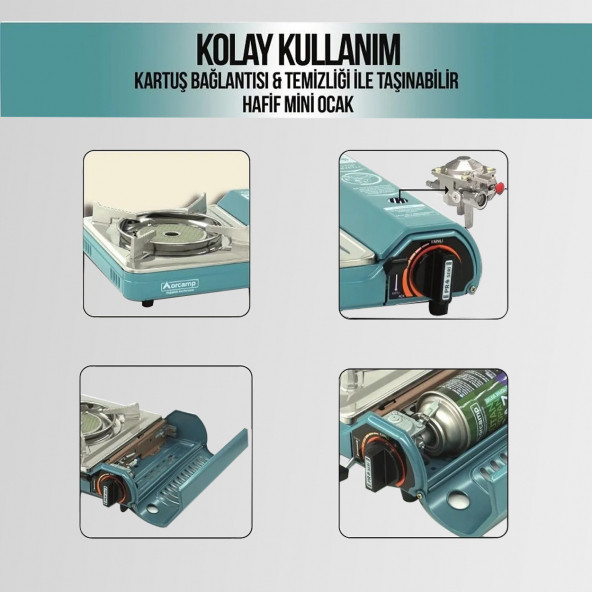 CK-508 Orcamp Seramik Tekli Portatif Kamp Ocak Gaz Stop Emniyetli - 4