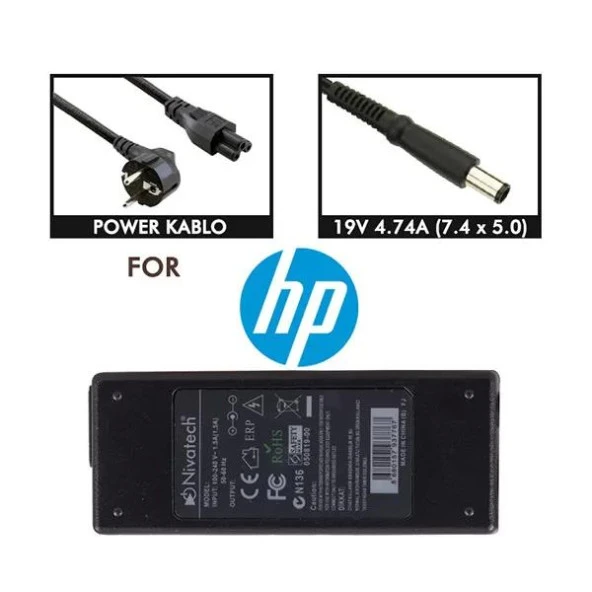 Nivatech Bc912 19V 4,74A Hp Notebook Uyumlu Adaptör