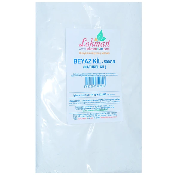 Beyaz Kil Öğütülmüş Doğal Saf Naturel 500 Gr Paket - Resim 2