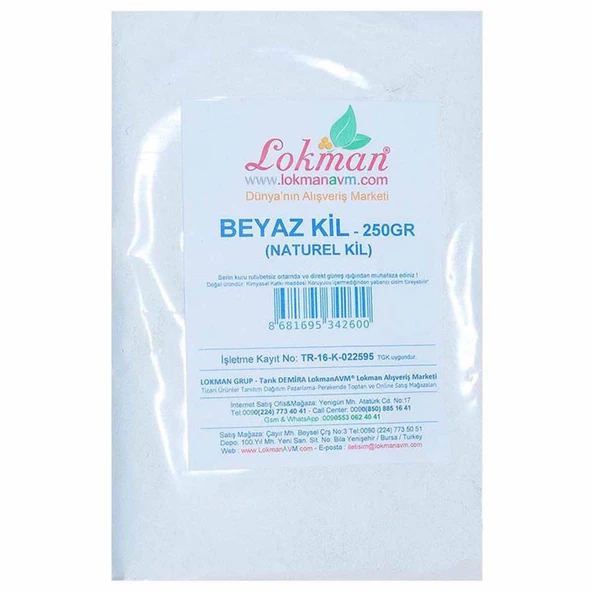 Doğal Beyaz Kil Yüz Maskesi Peeling Öğütülmüş Saf Beyaz Kil 250GR - 4