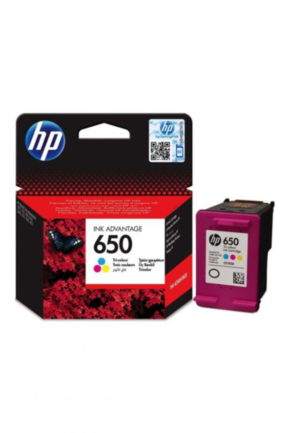 HP 650 CZ102A RENKLİ ORJİNAL KARTUŞ - Deskjet 2510 / 2514 / 2515 ürün görseli 1