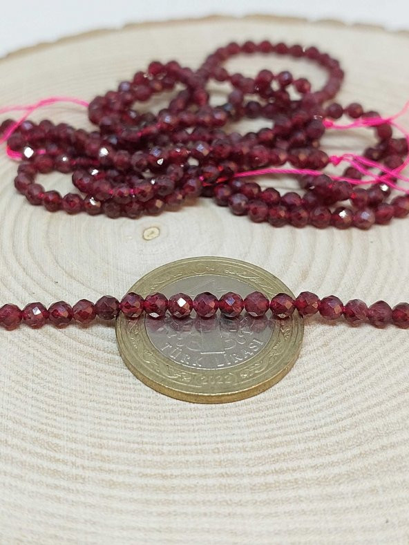 Lal (Garnet - Granat ) Taşı Dizi 3mm - Resim 2