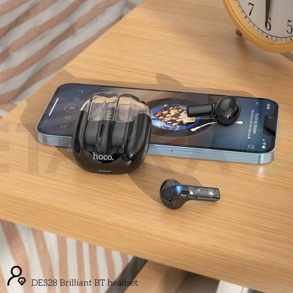 HOCO Dokunmatik Kontrol Bluetooth 5.1 TWS Kulaklık Siyah - 4