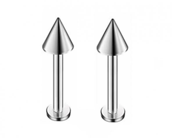 316L Cerrahi Çelik 2 Lİ SET SİVRİ UÇ 8 MM Piercing,Kulak,Dudak,Kıkırdak,Tragus,Helix-VP135 - 4