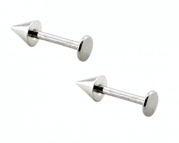 316L Cerrahi Çelik 2 Lİ SET SİVRİ UÇ 8 MM Piercing,Kulak,Dudak,Kıkırdak,Tragus,Helix-VP135 - 5