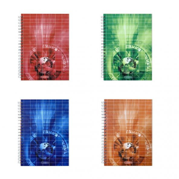 Özgün 20x28 Spiralli Sert Kapak Defter Çizgili 120 Yaprak 4 Renk Bölmeli - 5