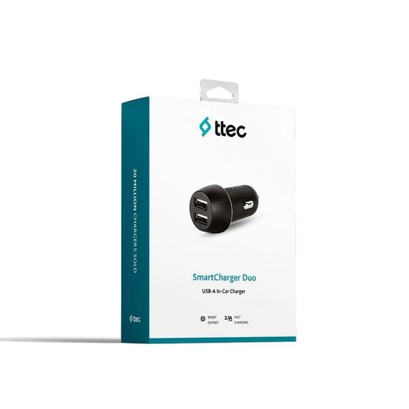 Ttec 2CKS21S SmartCharger Duo 3.1A Araç Şarj Aleti Çift USB Siyah - 2