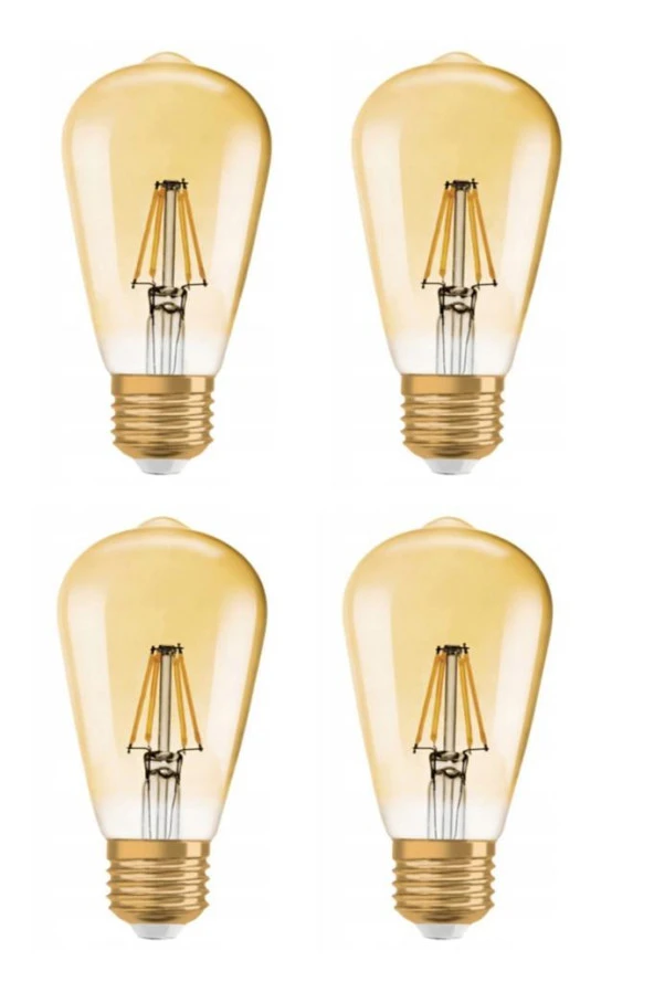 Osram Edison St64 4W (34W) 4 Flamanlı Rustik Led Ampul Sarı Işık (4 Adet)