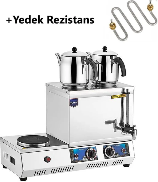 Remta Remta K34 40 Model Çift Demlikli Elektrikli Çay Kazanı 28 LT + YEDEK REZİSTANS ürün görseli 1