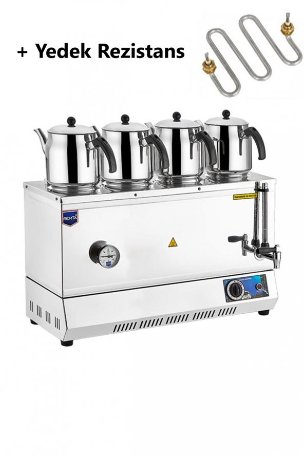 Remta Remta EP04 85 Model Dört Demlikli Elektrikli Çay Kazanı 43 LT + YEDEK REZİSTANS