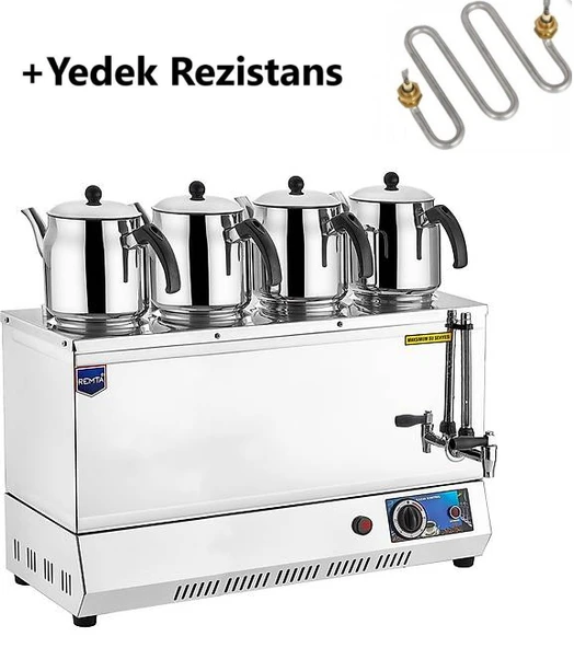 Remta Remta EP04 85 Model Dört Demlikli Elektrikli Çay Kazanı 43 LT + YEDEK REZİSTANS