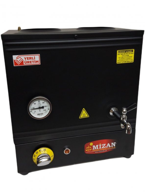 Mizan MC217-SYH Çift Demlik 30 Lt. Pleytsiz Çay Kazanı - Elektrikli Siyah Kahveci Ocağı