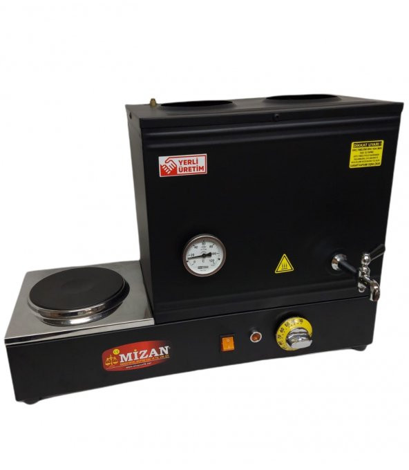 Mizan MC207-SYH Çift Demlik 30 Lt. Pleytli Çay Kazanı - Elektrikli Siyah Kahveci Ocağı
