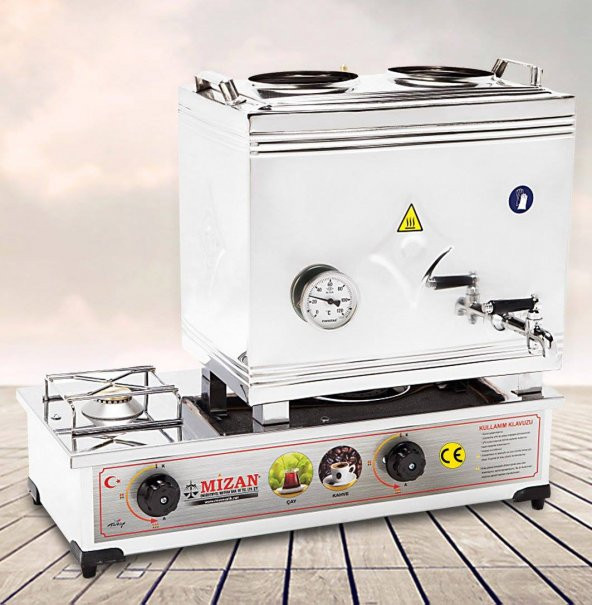 Mizan MC103Mizan Çay Kazanı LPG TÜPLÜ Çift Demlik Kahveci Ocağı 30 Lt