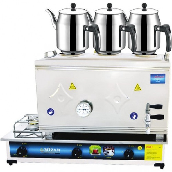 Mizan Mizan MC104 Çay Kazanı LPG TÜPLÜ Üç Demlik Kahveci Ocağı 40 Lt + 3 DEMLİK