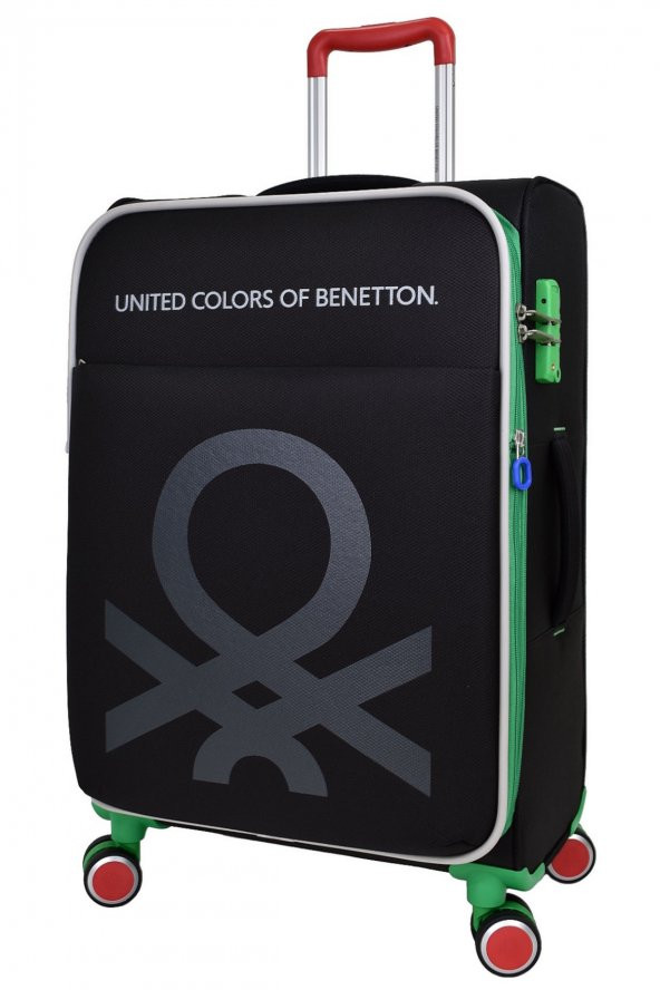 United Colors Of Benetton Ultra Light Hafif Lüx Kumaş Büyük Boy Valiz Siyah BNT2200