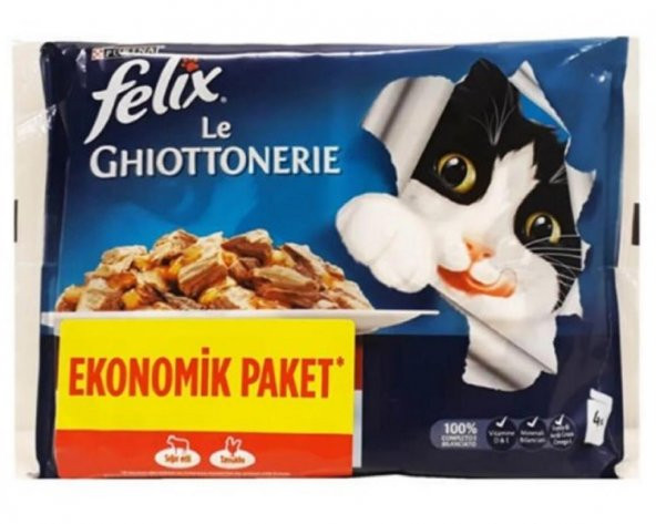 Felix Tavuk Sığır Etli Yaş Kedi Maması Ekonomik Paket