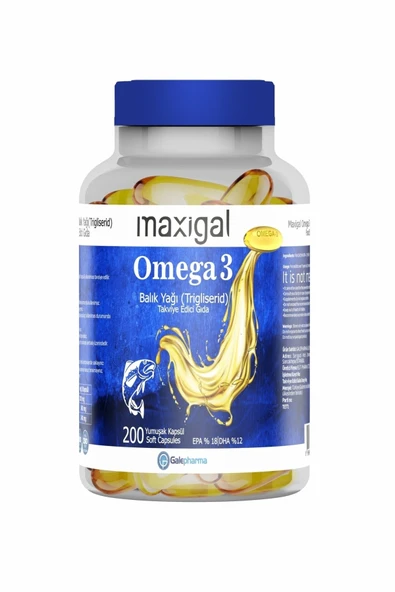 Maxigal Omega 3 Balık Yağı 200 Kapsül