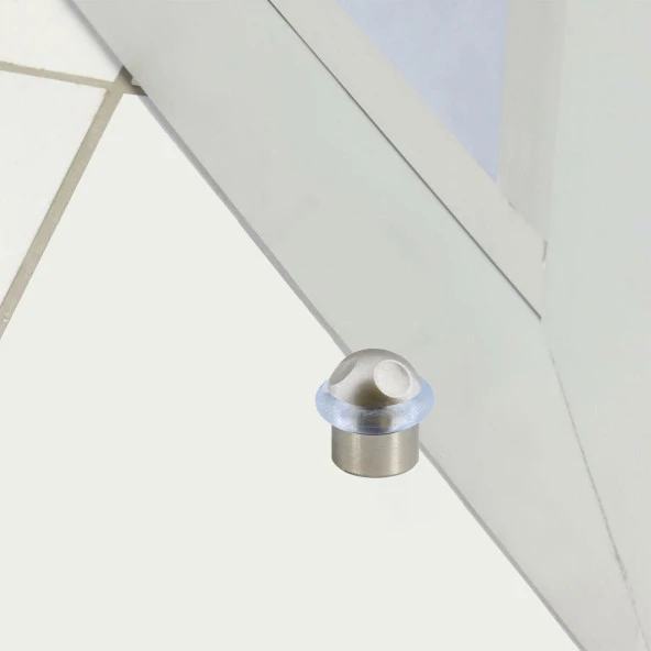 Kapı Stoperi Kapı Durdurucu Tutucu Tamponu Silikonlu Contalı Stopu Vidalı Saten 35 mm - Resim 2