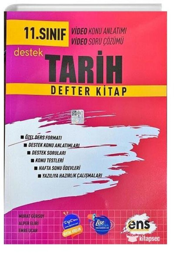 11. Sınıf Tarih Destek Defterim ENS Yayıncılık