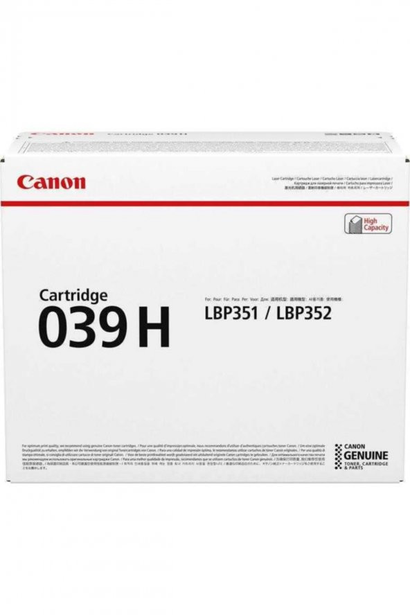 Canon CRG-039H BK Siyah Orjinal Toner I-Sensys LBP352i, LBP351i ürün görseli