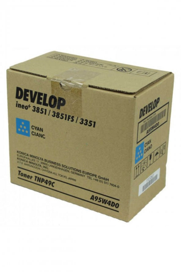 Develop TNP49C Mavi Orjinal Toner Ineo +3851, +3851FS, +3351 (A95W4D0)