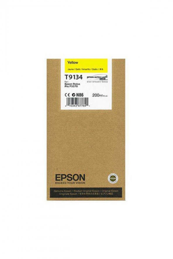 Epson T9134 Sarı Orjinal Kartuş Surecolor SC-P5000 / SC-P7000