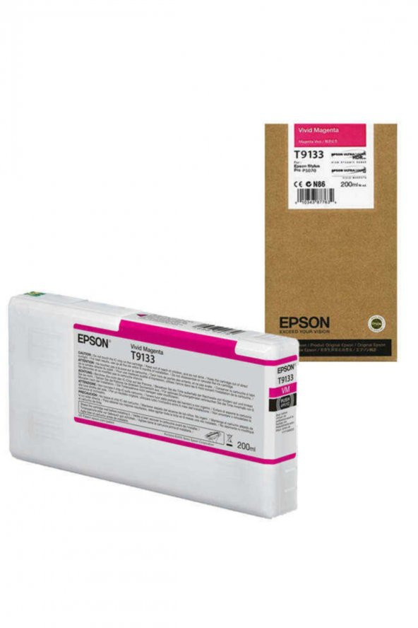 Epson T9133 Kırmızı (Vivid Magenta) Orjinal Kartuş Surecolor SC-P5000 / SC-P7000