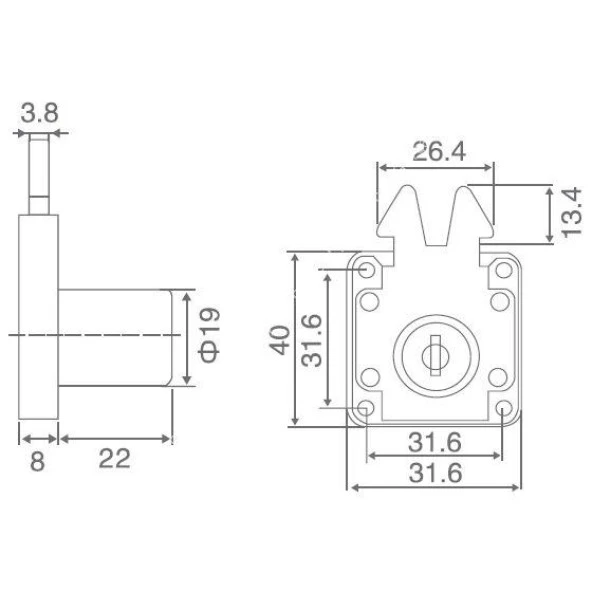 Sürgülü Çekmece Kapak Kilidi - 3