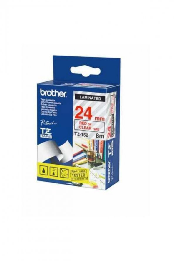 BROTHER TZ-152 (24MM) KIRMIZI LAMİNE ETİKET
