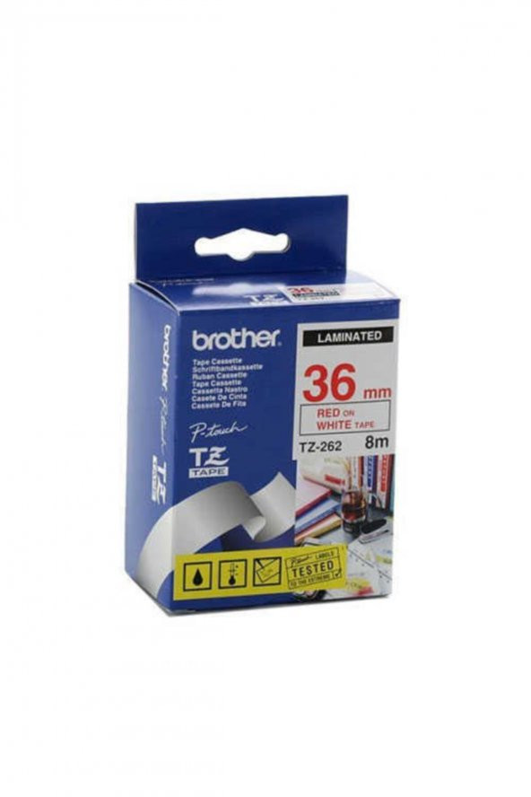 BROTHER TZ-262 (36MM) KIRMIZI LAMİNE ETİKET