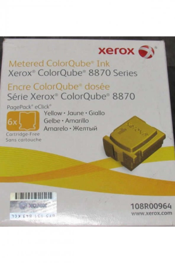 XEROX ColorQube 8870 108R00964 SARI KATI MÜREKKEP TONER - 6LI PAKET