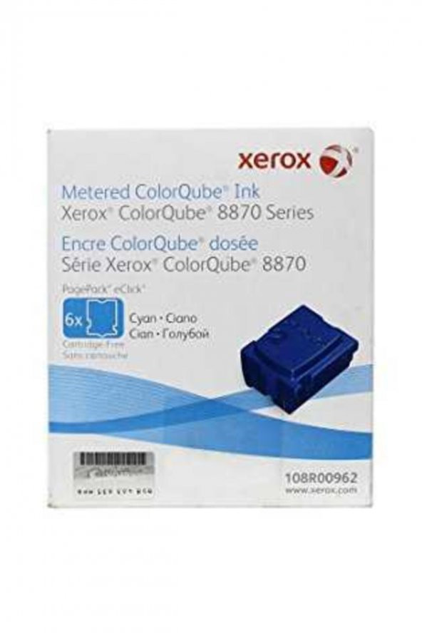 XEROX ColorQube 8870 108R00962 MAVİ KATI MÜREKKEP TONER - 6LI PAKET