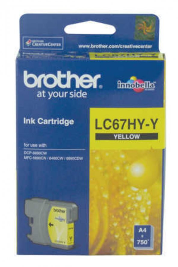 BROTHER LC67HY-Y SARI ORJİNAL KARTUŞ YÜKSEK KAPASİTE