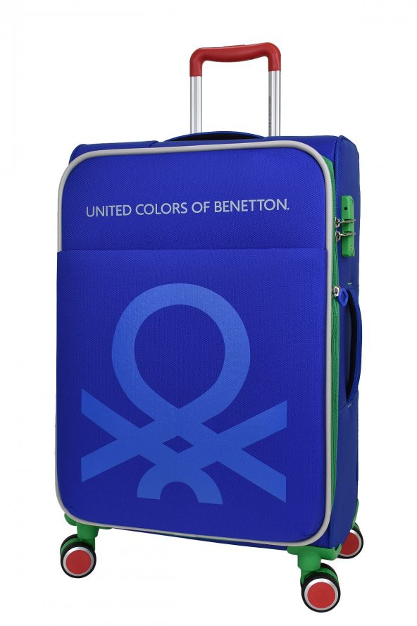 United Colors Of Benetton Ultra Light Hafif Lüx Kumaş Orta Boy Valiz Mavi BNT2200