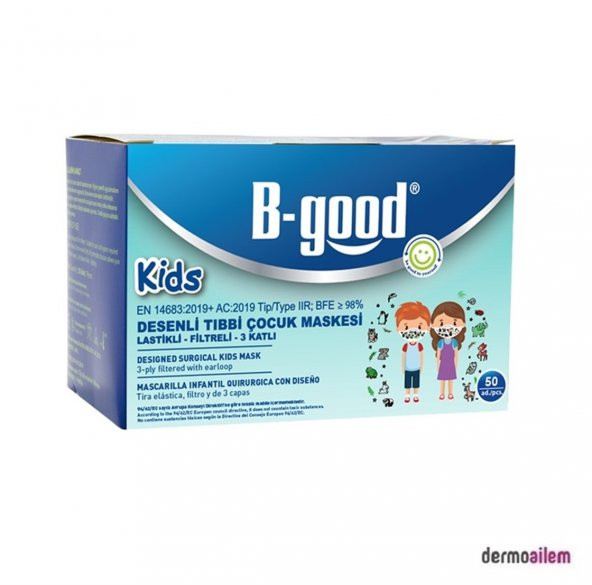 B-Good Kids 3 Katlı Desenli 50li Çocuk Maskesi