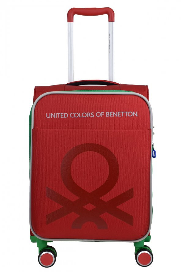 United Colors Of Benetton Ultra Light Hafif Lüx Kumaş Kabin Boy Valiz Kırmızı BNT2200 - 2