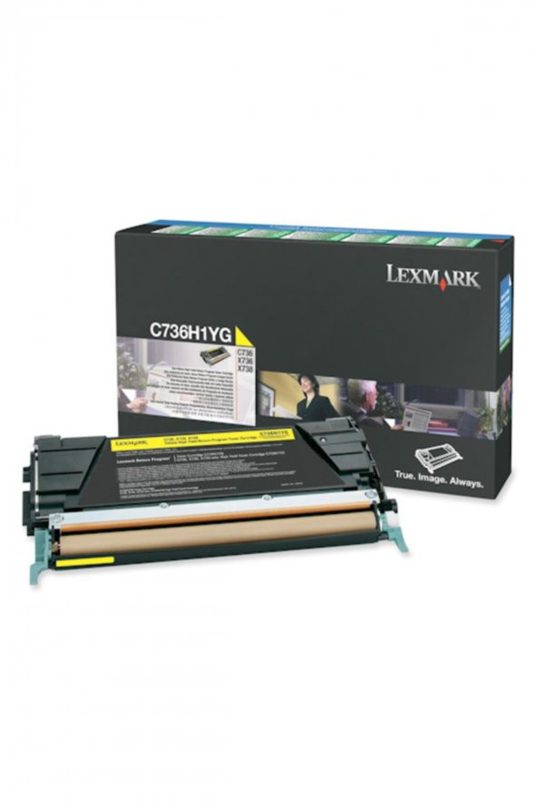 LEXMARK C736 C736H1YG SARI ORJİNAL TONER-C736 / X736 / X738 ürün görseli