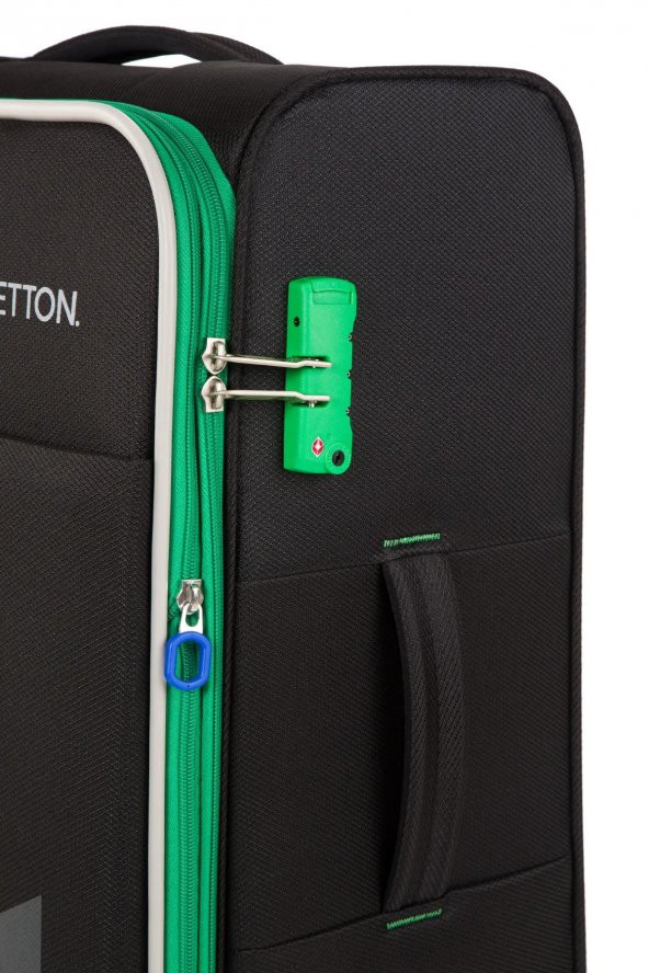 United Colors Of Benetton Ultra Light Hafif Lüx Kumaş 3lü Valiz Seti Siyah BNT2200 - 4