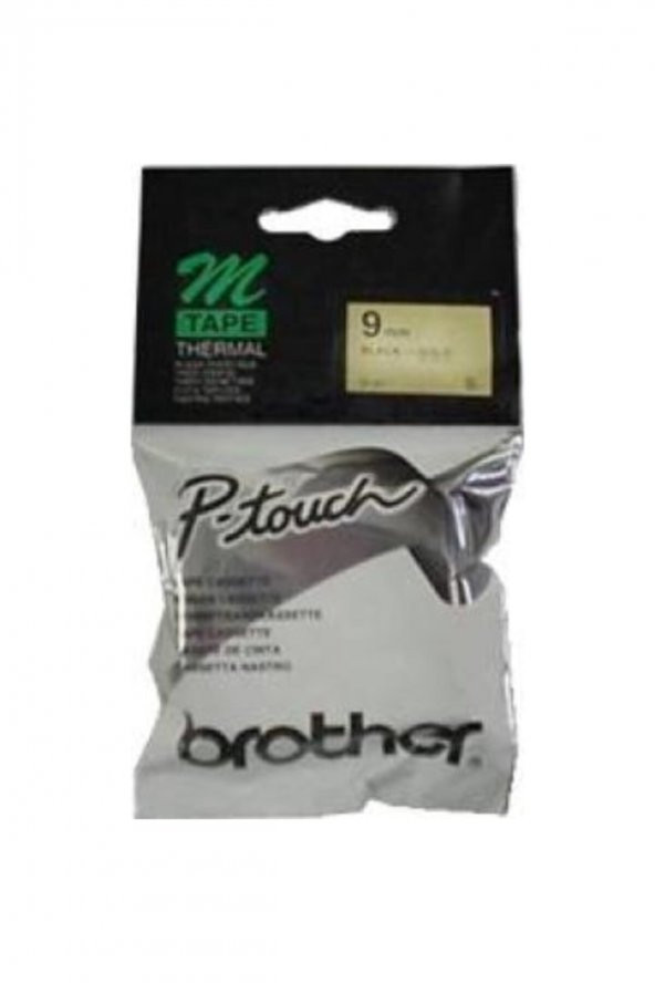 BROTHER M-821 Altın Üzerine Siyah P-Touch Etiket 9mm PT-55 / PT-60 / PT-80